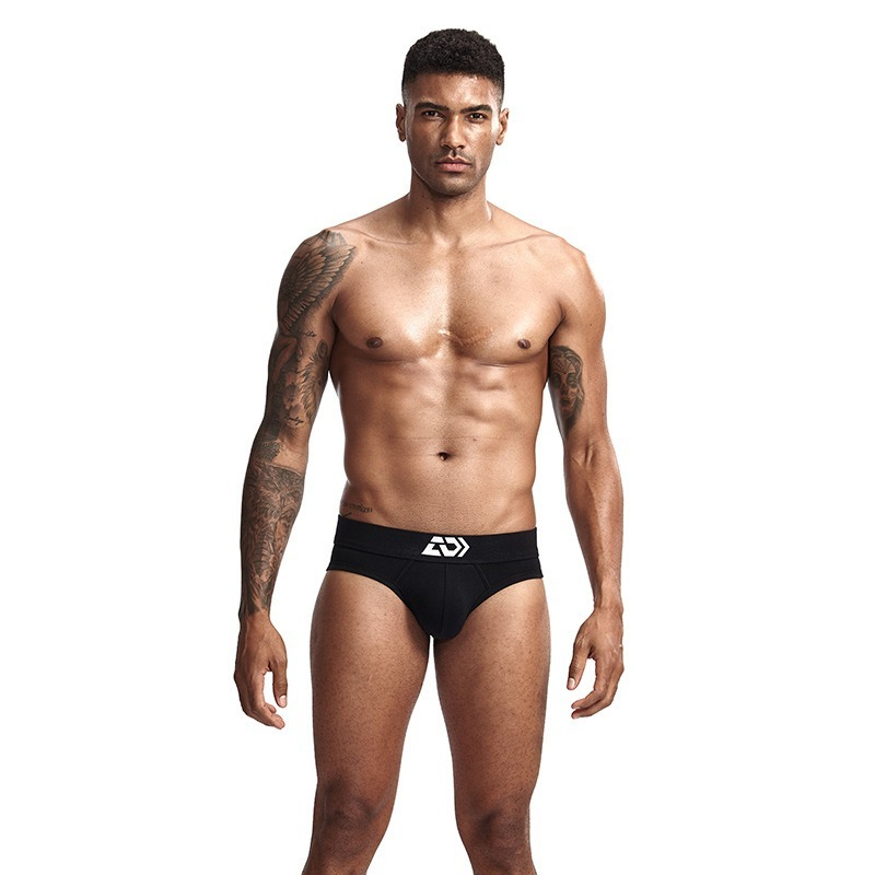 【透氣純棉系列】新款純棉U凸印花彈力三角男士內褲