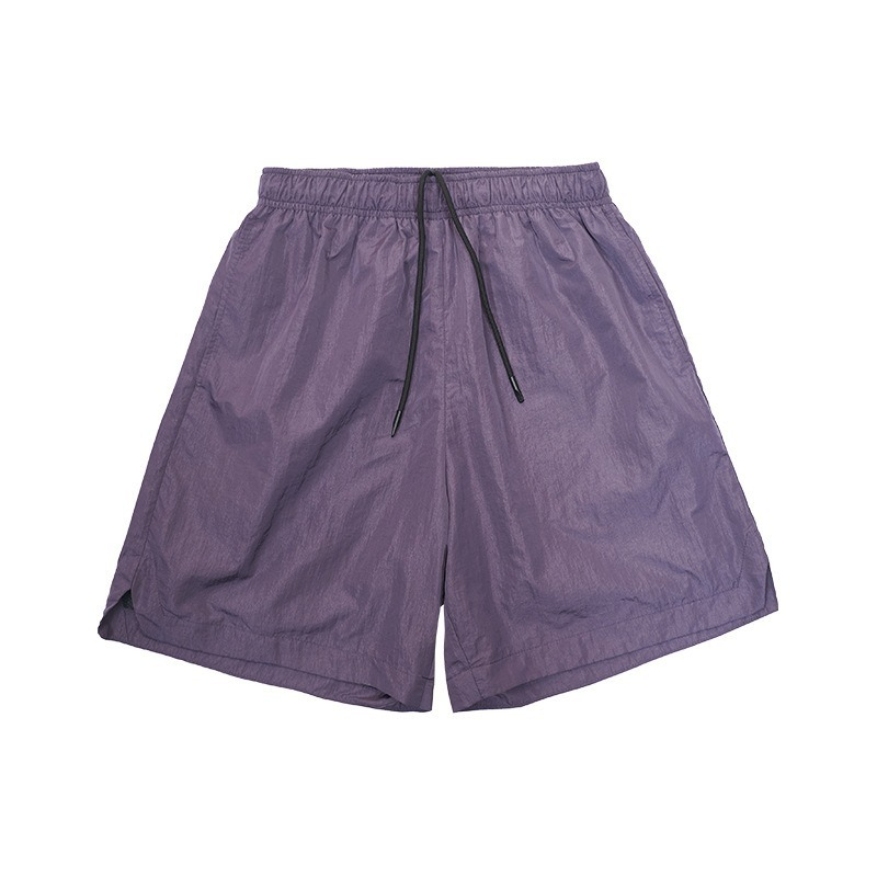春夏新款美式金属质感三防运动速干短裤松紧系带宽松五分裤