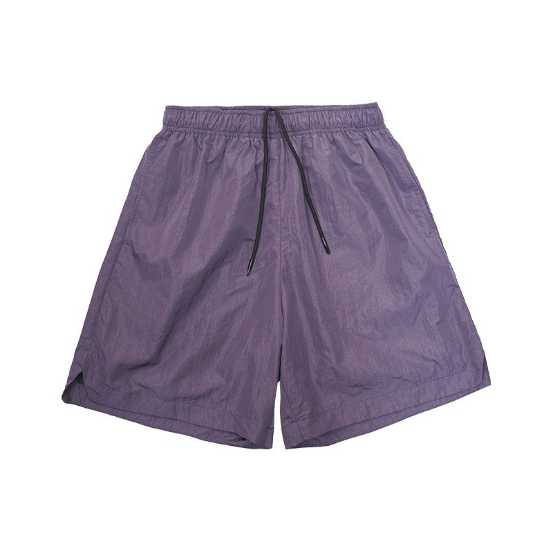 春夏新款美式金属质感三防运动速干短裤松紧系带宽松五分裤