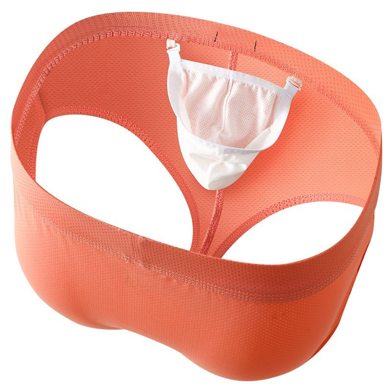 【可拆卸大囊袋】一褲兩穿~冰絲網孔透氣速乾低腰阿羅褲運動短褲內褲