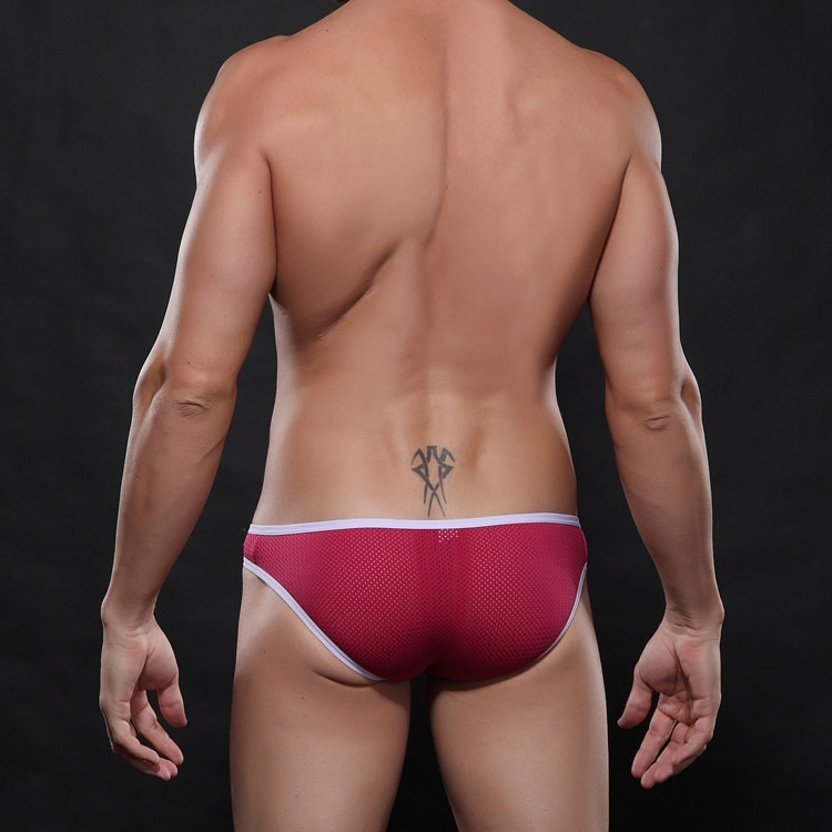 【可拆卸紐扣】冰絲網孔網孔透氣速乾低腰緊身三角男士內褲