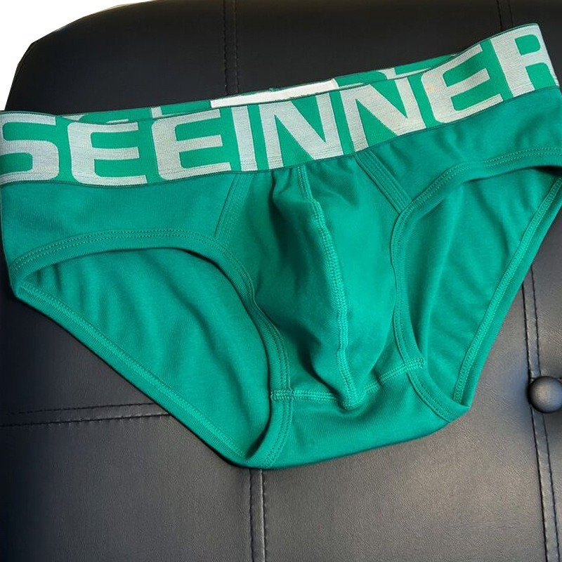 【透氣純棉系列】夏季新款純棉U凸字母印花撞色包臀低腰三角內褲