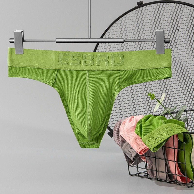 【個性螺紋】性感提臀透氣吸汗冰絲丁字男士內褲