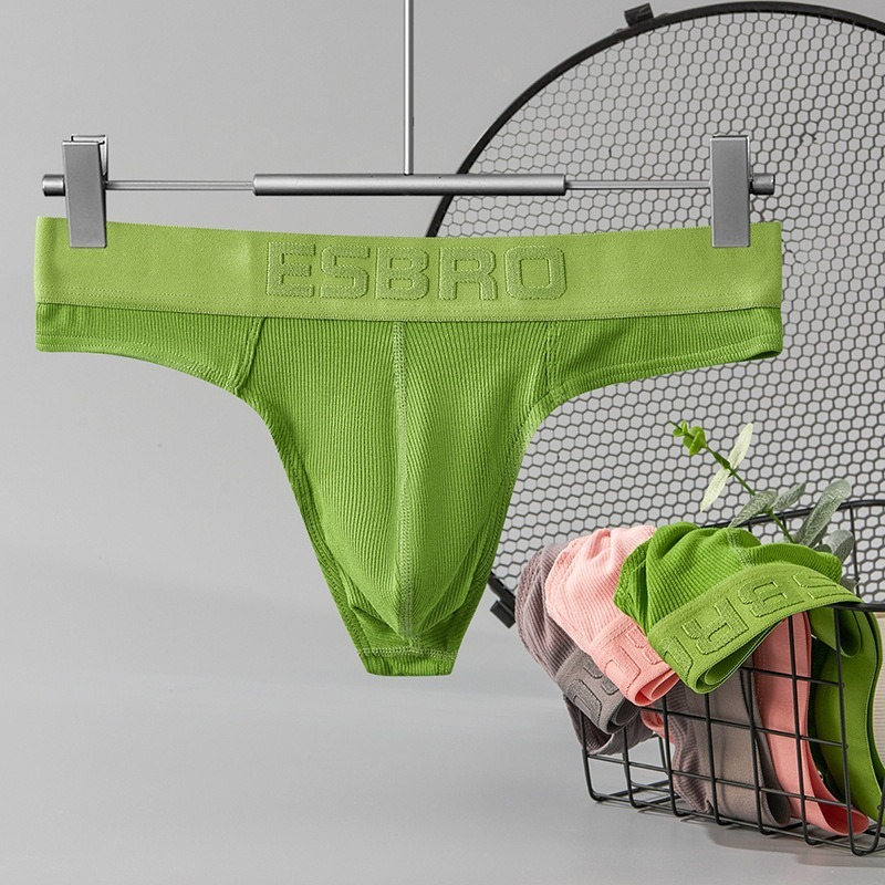 【個性螺紋】性感提臀透氣吸汗冰絲丁字男士內褲