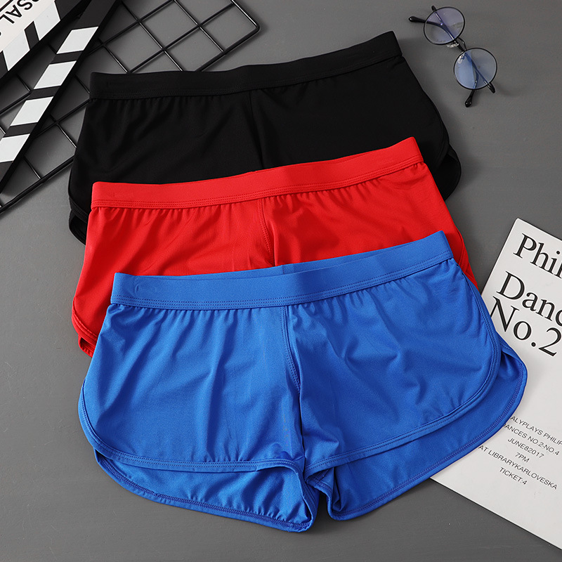 【冰絲涼感】側開叉運動風平角男生內褲