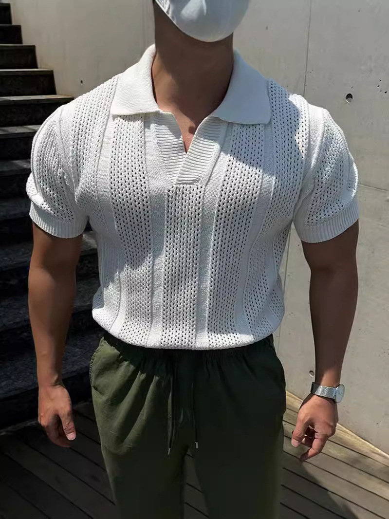 [Copy]【美式復古】夏日重磅短袖T賉polo衫成熟穩重緊袖口硬漢亨利衫