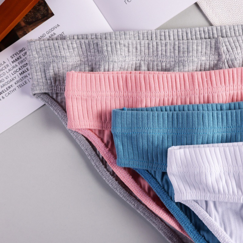 【沉浸式柔軟透氣】純棉透氣羅紋潮流純色U凸男士三角內褲