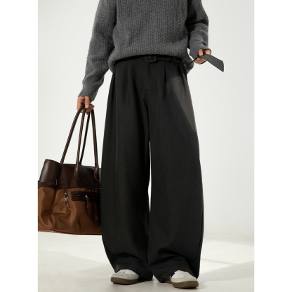 [Copy]【輕奢老錢風】立體褶皺A字廓形男士高級感通勤百搭長褲休閑西褲