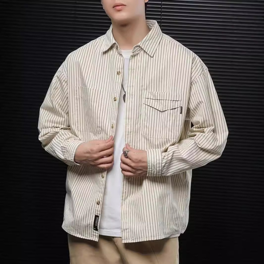 [Copy]【復古老錢風】秋季新款肌理絨古巴領高級慵懶風垂感襯衣外套