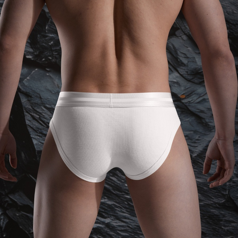 【親膚莫代爾】新款華夫格棉莫代爾槍彈分離三角男士內褲