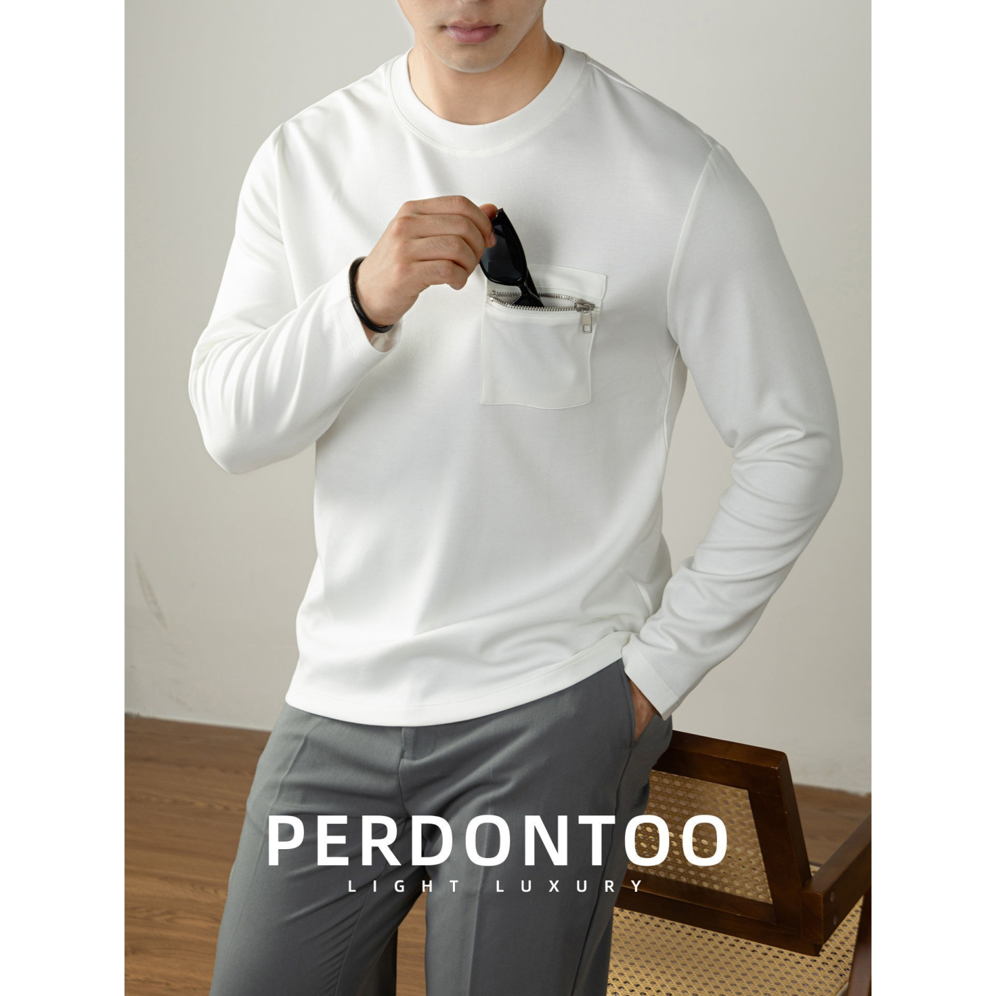 [Copy]【輕奢老錢風】細膩柔軟綿羊毛莫代爾保暖半拉鏈立領純色商務翻領竪紋長袖毛衣