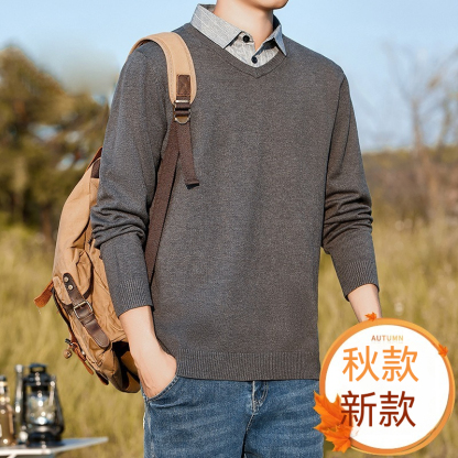 [Copy]【軟糯親膚自發熱】優選羊毛桑蠶絲雙面絨保暖内搭男士插肩袖長袖T恤