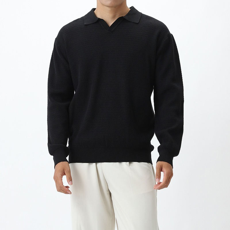 [Copy]【雲感纖柔紗】暖冬親膚V領毛衣男士保暖通勤百搭曡穿純色針織衫