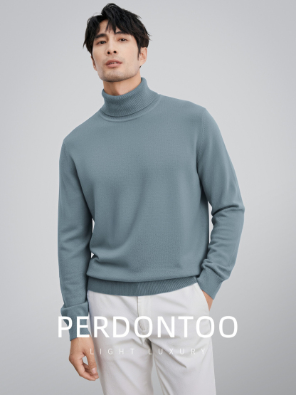 【可機洗久穿不變形】升級優質羊毛親膚保暖高領商務針織衫高級男士毛衣
