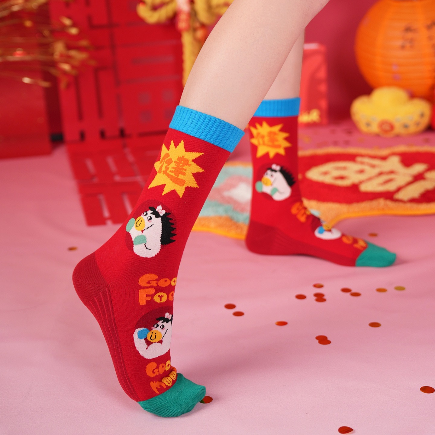 [Copy]【經典字母條紋】3雙裝！文藝潮流小衆設計中筒運動襪男襪