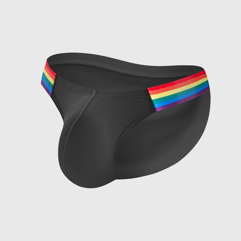 【透氣純棉系列】舒仕新款純棉彩虹性感高叉男士三角內褲