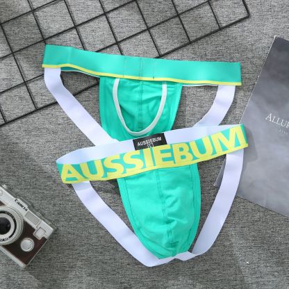 【潮流撞色設計】透氣純棉性感雙丁男士U凸丁字褲