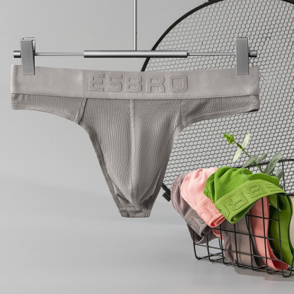 【個性螺紋】性感提臀透氣吸汗冰絲丁字男士內褲