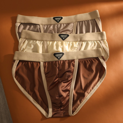 【輕奢緞面】高叉低腰透氣吸汗U凸男士三角褲