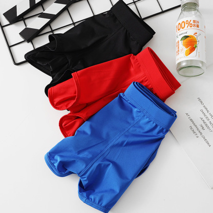 【冰絲涼感】側開叉運動風平角男生內褲