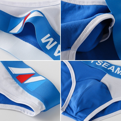 【透氣純棉系列】立體U凸~新款夏季寬腰帶撞色男士三角內褲