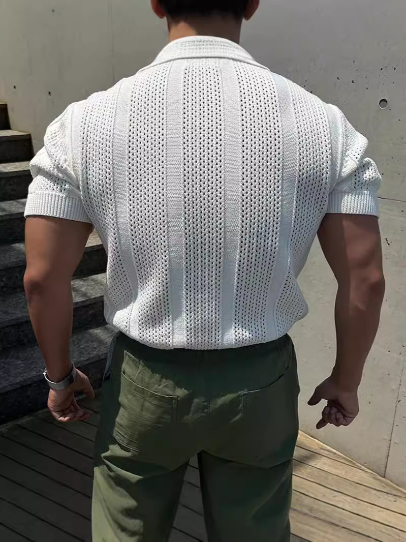 [Copy]【美式復古】夏日重磅短袖T賉polo衫成熟穩重緊袖口硬漢亨利衫