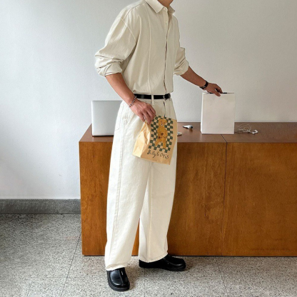 【經典水洗牛仔】韓版寬鬆潮流牛仔休閑襯衣外套