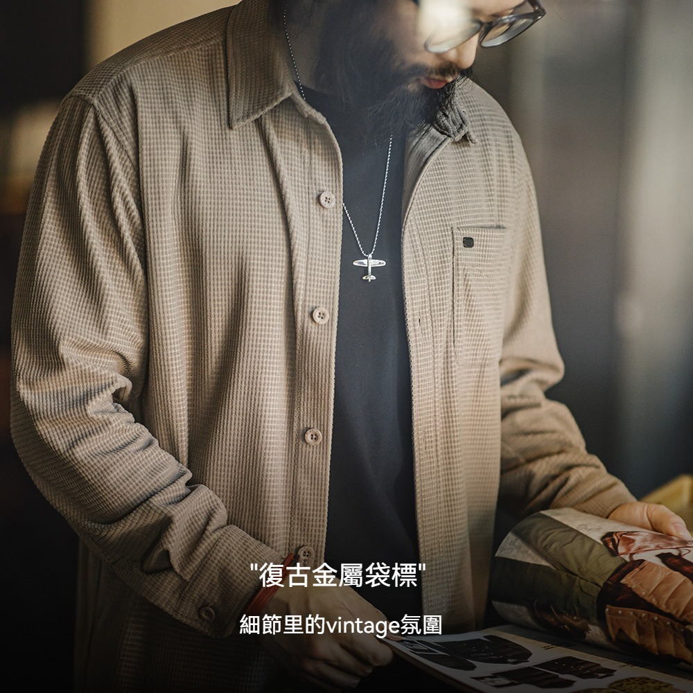 [Copy]【日系條紋】秋季復古條紋簡約寬鬆百搭休閑襯衣外套