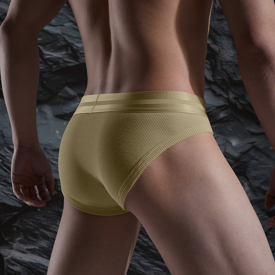 【親膚莫代爾】新款華夫格棉莫代爾槍彈分離三角男士內褲