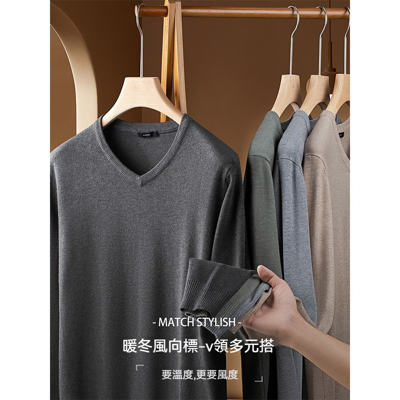 [Copy]【軟糯親膚自發熱】優選羊毛桑蠶絲雙面絨保暖内搭男士插肩袖長袖T恤