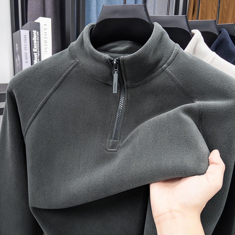 [Copy]【輕奢商務系列】輕柔莫代爾羊毛半拉鏈翻領時尚百搭男士針織衫