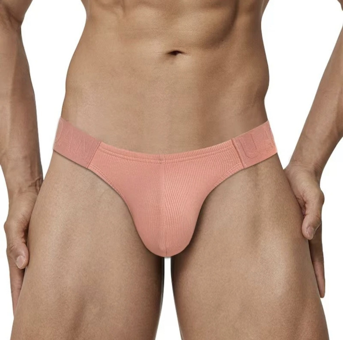 【浮雕螺紋透氣棉】新款防夾臀防捲邊獨立U囊袋純棉包臀無側翼三角男士內褲