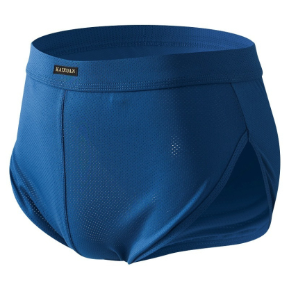 【可拆卸大囊袋】一褲兩穿~冰絲網孔透氣速乾低腰阿羅褲運動短褲內褲