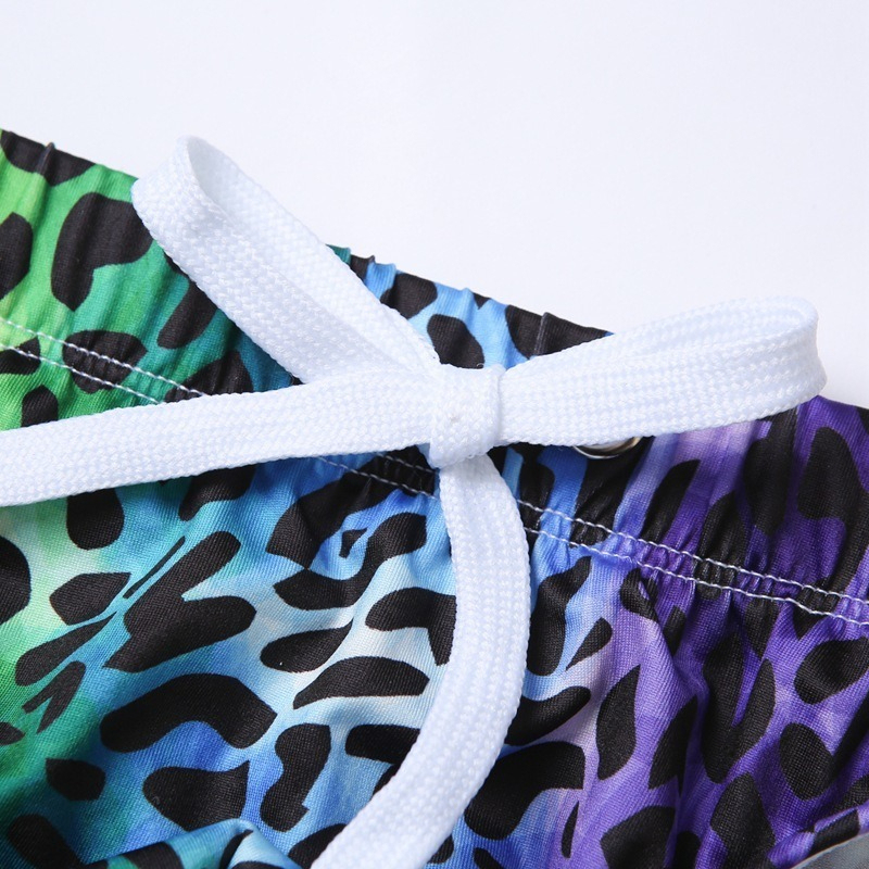 【低腰繫繩】熱帶印花風彩紋三角泳褲