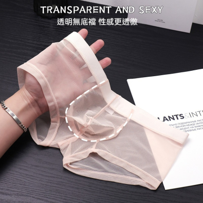 【薄如蟬翼】20D冰絲網紗透氣性感小平角內褲