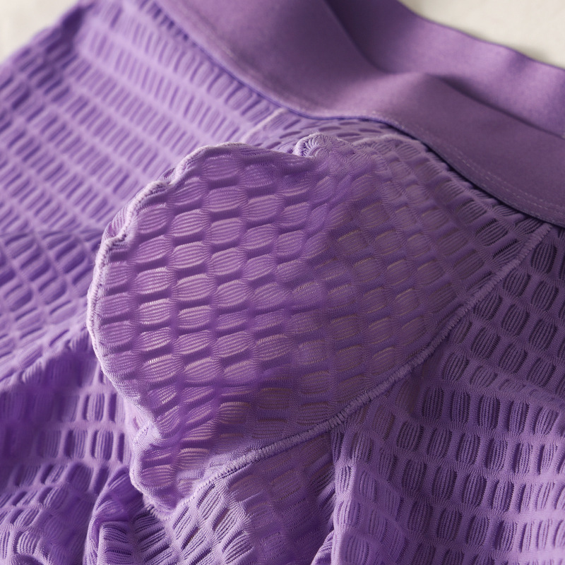 夏日爆款性感蕾絲網眼透气纯色平角内褲