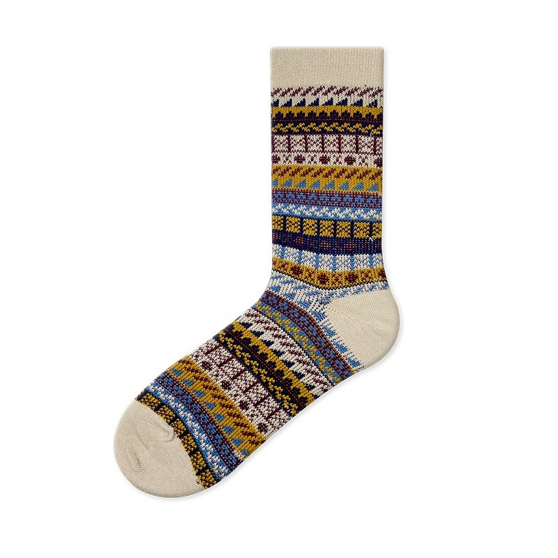 【英倫復古風】輕奢潮流雙針透氣抑菌防臭男士中筒襪