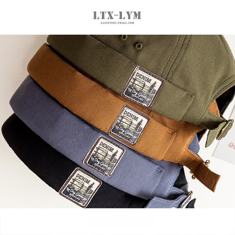 日系英伦复古瓜皮帽男四季嘻哈韩版贝雷帽子街头潮人无檐地主帽女