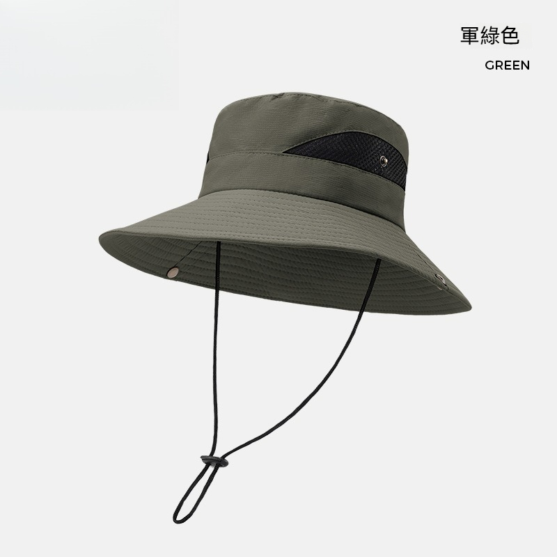 【大帽簷專業防曬】透氣網格速乾防曬戶外露營徒步漁夫帽