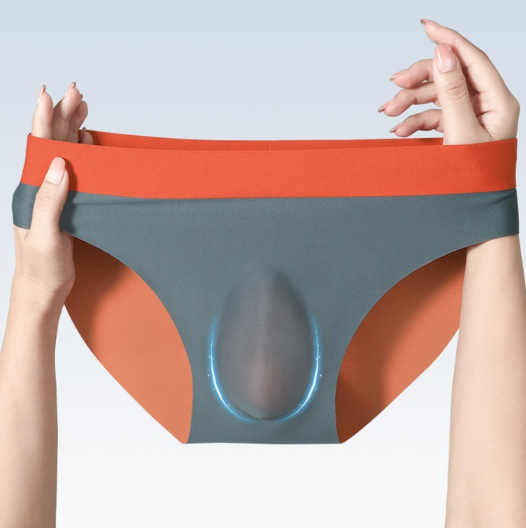 【科技感冰絲無痕】一片式撞色透氣冰感3D冲模U凸男士三角褲