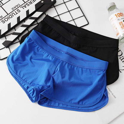 【冰絲涼感】側開叉運動風平角男生內褲