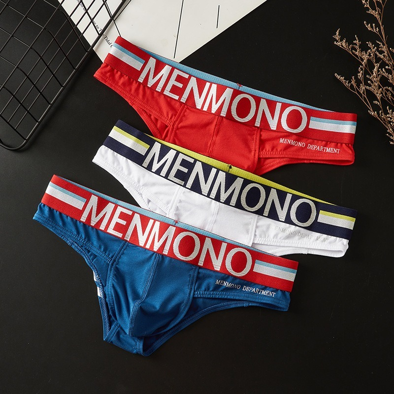 【透氣純棉】四季可穿~潮酷撞色純棉質感小三角U凸男士三角內褲