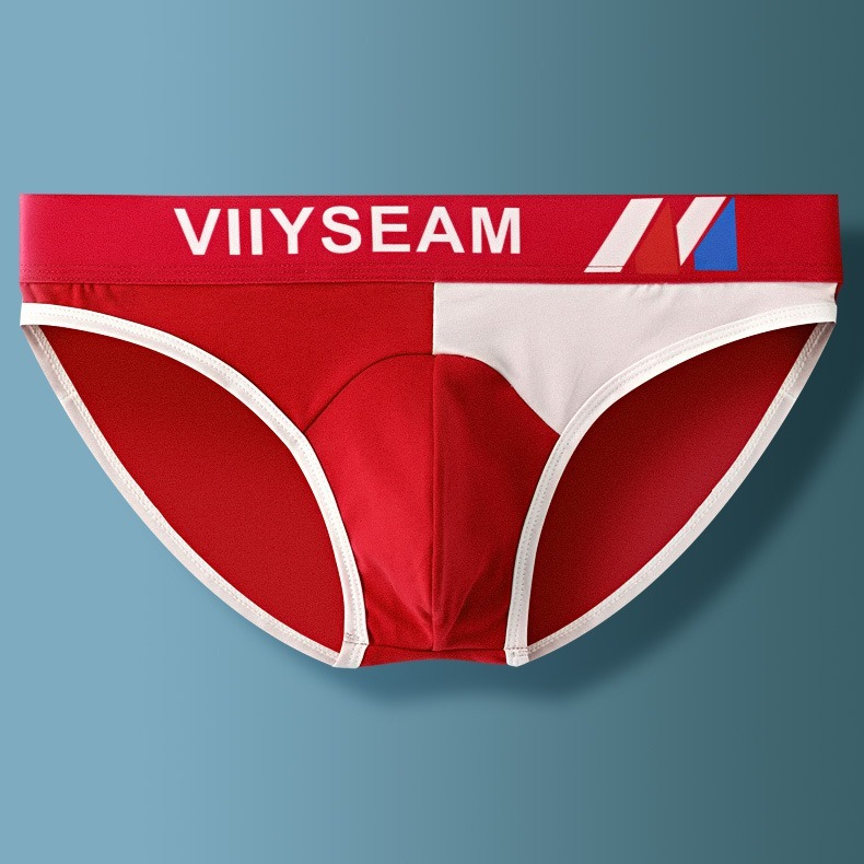 【透氣純棉系列】立體U凸~新款夏季寬腰帶撞色男士三角內褲