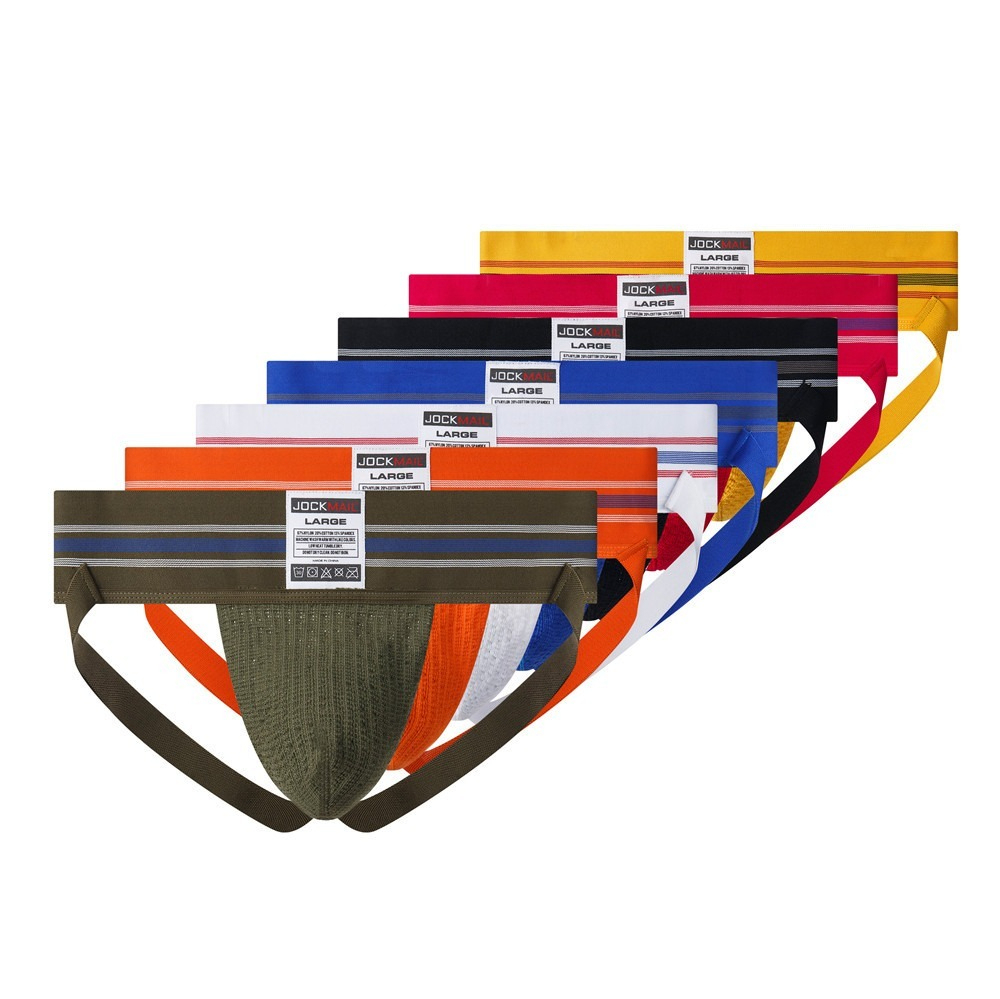 【性感雙丁】新款條紋撞色寬腰帶運動風透氣彈力丁字內褲