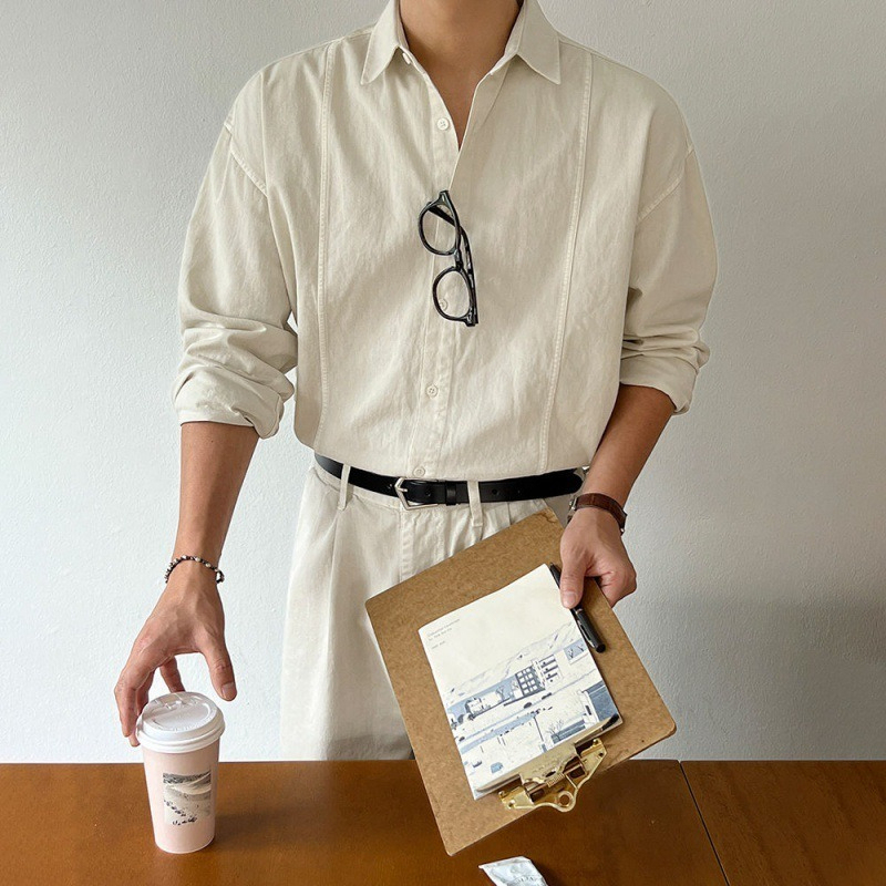 【經典水洗牛仔】韓版寬鬆潮流牛仔休閑襯衣外套