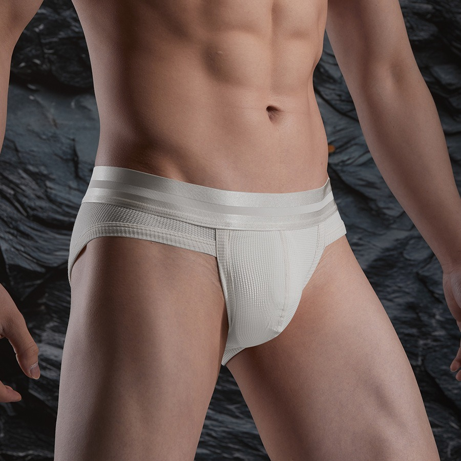 【親膚莫代爾】新款華夫格棉莫代爾槍彈分離三角男士內褲