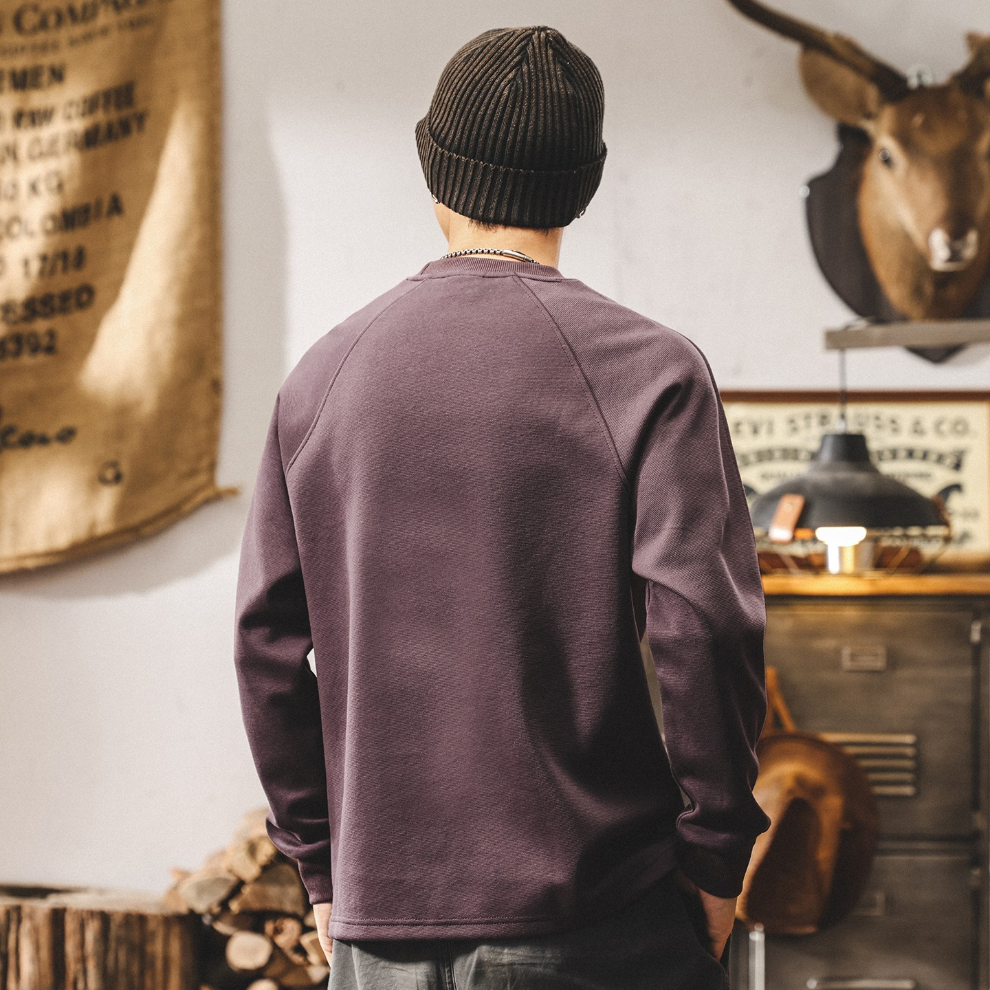 [Copy]【輕奢液氮絲光棉】升級液氮絲光棉圓領男士純色百搭長袖