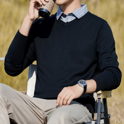 [Copy]【軟糯親膚自發熱】優選羊毛桑蠶絲雙面絨保暖内搭男士插肩袖長袖T恤