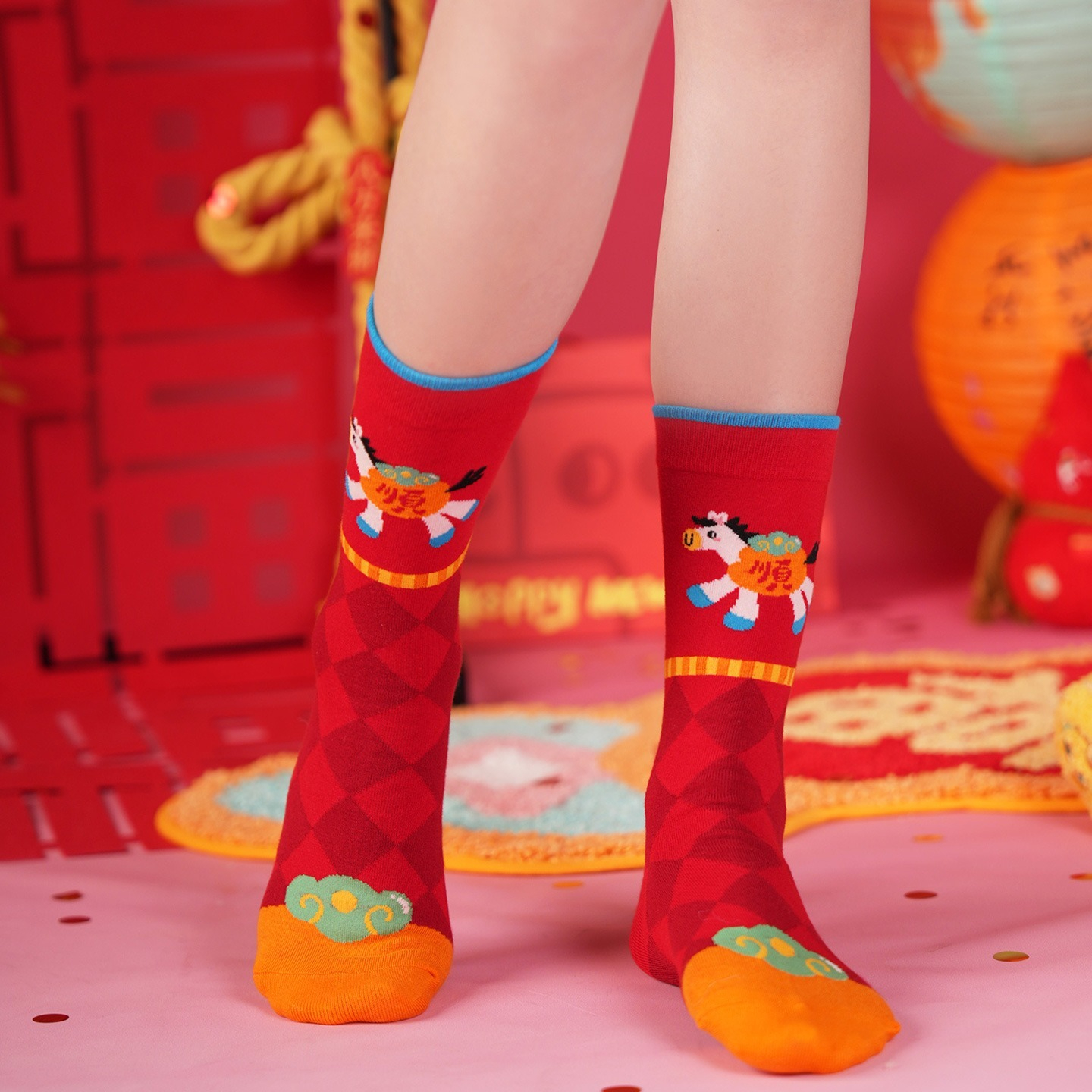 [Copy]【經典字母條紋】3雙裝！文藝潮流小衆設計中筒運動襪男襪