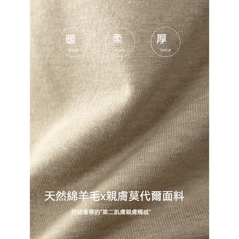 【輕奢商務系列】輕柔莫代爾羊毛半拉鏈翻領時尚百搭男士針織衫